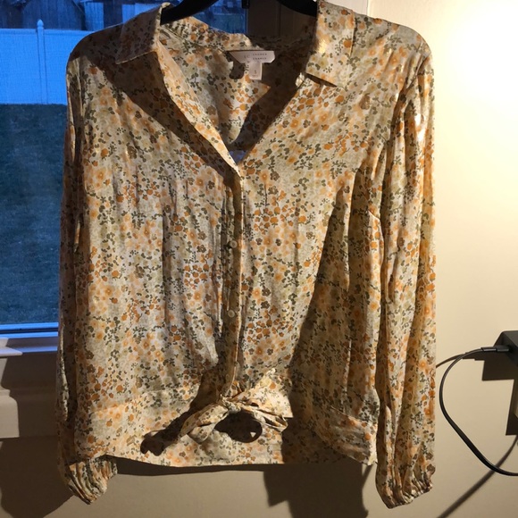 LC Lauren Conrad Tops - Flowery Blouse by Lauren Conrad